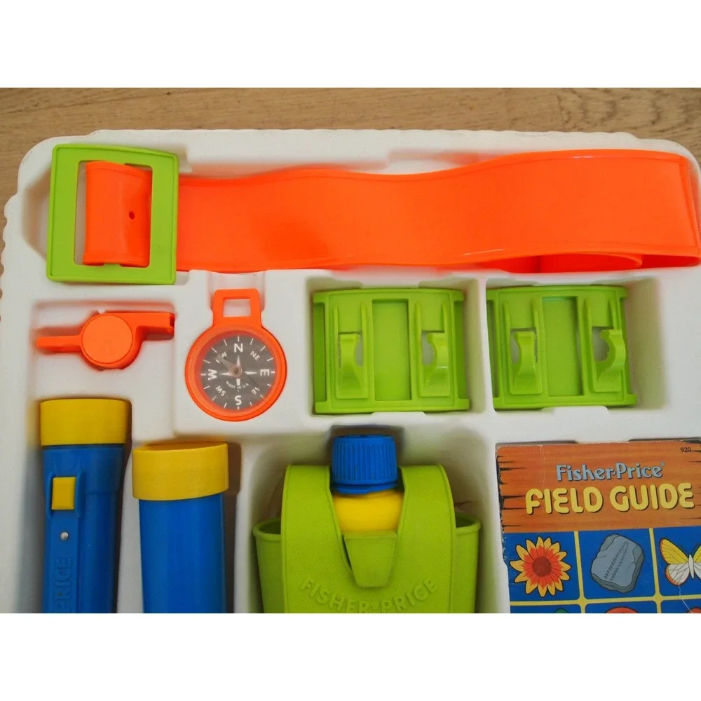 Fisher Price Hiking Set 10 Piece Adventure Gear Kids Field Guide Canteen Whistle
